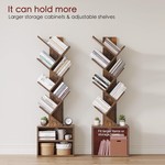 Topika 6 Tier Tree Bookshelf with Storage Cabinet, Space Saving Bookcase