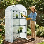 Topika Plant Greenhouse Mini Greenhouse 4 Tier For Outdoors, 70X50X160CM