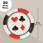 Topika - 80pcs Poker Casino Disposable Dinner Paper Plates 23cm