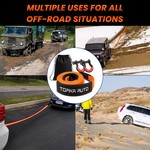 TopikaAuto 9m 15Ton Tow Strap Heavy Duty with D-Ring Shackles Recovery Rope