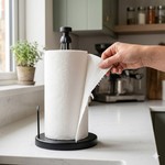 Topika - Black Paper Towel Holder, Stainless Steel Kitchen Towel Holder