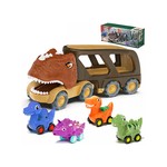 Topika Dinosaur Truck Toys for Kids, Friction Truck Set for 2-4 Toddlers