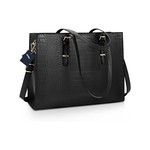 Topika Large Women's Laptop Tote Bag Handbag Crocodile Pattern PU Leather