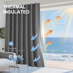 Topika 100% Blackout Linen Eyelet Curtain for Bedroom, Living Room 1/2 pack