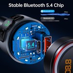 Topika Bluetooth FM Car Charger, Bluetooth Adapter For Car, Hands-Free Kit