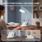 Topika - LED Desk Lamp With Pen Holder, Phone Stand And USB-C Charging