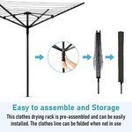 Topika Umbrella Clothesline Outdoor Drying Rack with Cover, 50m Line