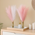 Topika Dried Pampas Grass Decor Artificial Flower for Home Decor 30pcs pink