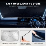 Topika Foldable Umbrella Car Windshield Sunshade with Bag -Black 140 x 79cm