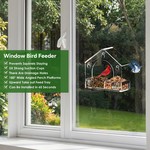 Topika Window Bird Feeder with 5 Strong Suction Cups, Clear Acrylic