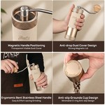 Bincoo - Manual Coffee Grinder Hand Grinder, 6-Setting Portable Coffee Mill