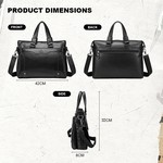 Topika 15.6" PU Leather Laptop Messenger Bag For Men, Waterproof Briefcase