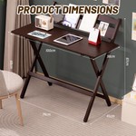 Topika - Bamboo Wooden Folding Table, Portable Desk For Home And Study