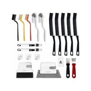 Topika Crevice Cleaning Brush Set For window, stove, Grout & Gaps, 17Pcs