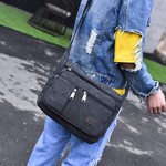 High Capacity Retro Canvas Shoulder Bag Crossbody Handbag for Men - 31cm