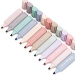 ZEYAR - 12 Cream Colour Highlighter Pen Set, Single Precise Chisel Tip