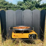 Topika Camping Stove Windscreen Folding, 60cm Tall Galvanised Steel Shield