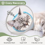 Soft Cat Cone Collar for Recovery, Anti-Lick, Waterproof Mesh blue