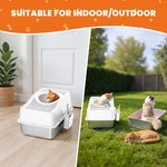 Topika Stainless Steel Top Entry Litter Box Metal Cat Litter Box with Lid