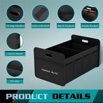 TopikaAuto - 55L Car Boot Organiser Foldable Storage Trunk Organizer-Black
