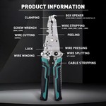 Topika 18 in 1 Folding Wire Stripper Crimper Tool, Electrician wire cutters