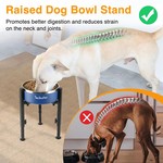 Topika Adjustable Dog Bowls w/ Stand, Metal Elevated Holder Feeder for Dog