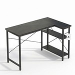 Topika L-Shaped Computer Desk with Shelves, 90cm Wide Corner Study Desk