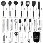 Topika 33pcs Silicone Kitchen Utensils Set With Stainless Steel Handle