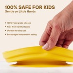Topika Ceramic Silicone Suction Plate, 3-Section Toddler Meal Dish for Kids