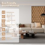 Topika 6pcs Teak 3D Honeycomb Wood Acoustic Panels For Home & Office Decor
