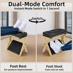 Topika - Foot Rest Under Desk, Ergonomic Wooden Office Foot Stool