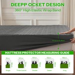 Topika - Mattress Protector Waterproof, Deep Pocket Soft & Noiseless Cover