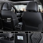 TopikaAuto 2/5 Seats Leather Car Seat Covers Full Set, Front Set, Universal