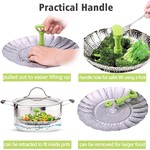Topika - Vegetable Steamer Basket Stainless Steel, Folding Steaming Basket