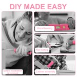 Topika 63 Piece Pink Tool Set for Household Repairs & DIY Projects