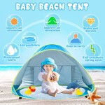 Topika Baby Beach Tent Pop Up with Pool, UPF50+ Portable Sun Shelter