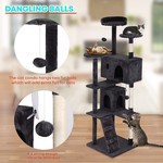 TopikaPet - 135cm Large Cat Tree Tower with Scratching Posts & Playhouse