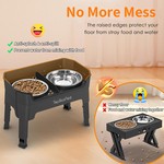 Topikapets - Adjustable Elevated Dog Bowls with Lick Plate & 2x 1.2L Bowls