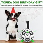 Topika Interactive Dog PU Soccer Ball Toy with Straps, Indoor & Outdoor