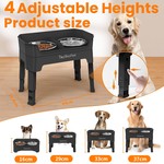 Topikapets - Adjustable Elevated Dog Bowls with Lick Plate & 2x 1.2L Bowls