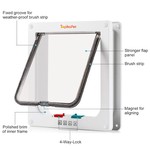 TopikaPet - 4-Way Locking Cat Door, Weatherproof, Adjustable Flap for Pets
