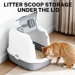 Topika Hooded Cat Litter Box with Litter Scoop, Fully Enclosed, Leak-Proof.