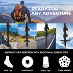 Topika 2pcs Trekking Poles Real Cork Grip External Locking Telescopic Poles