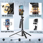 Topika 360 Degree Tripod Bluetooth Tripod For Phones Smart Face Recognition