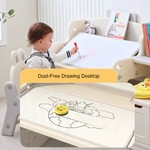 Height Adjustable Ergonomic Kid Study Desk Chair Book Stand Storage Cabinet
