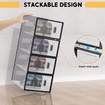 Topika Stackable Shoe Storage Boxes with Magnetic Lid & Aromatherapy Hole