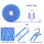 Topika - Clothesline Washing Line with Hooks, Nylon Windproof Laundry Rope