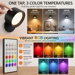 Topika - RGB LED Magnetic Wall Picture Light, 360 Degree Rotating, 2 Pcs