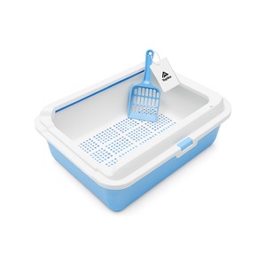 Topika Cat Litter Box with Scoop, Top Open, Easy Clean | Blue