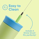 Topika-350ml Kids Stainless Steel Water Bottle + Spill-Resistant Straw